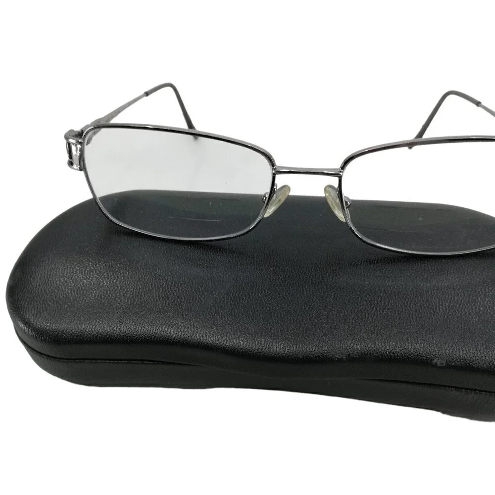 Safilo Emozioni Elasta Rectangle Metal Silver Eyeglass Frames 4349 54-17-135